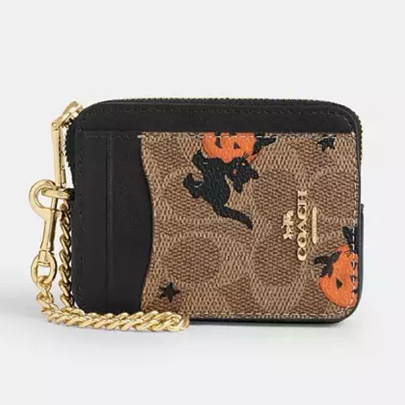 COACH | Zip Card Case In Signature Canvas With Halloween Print πββ¬π - Picture 2 of 4